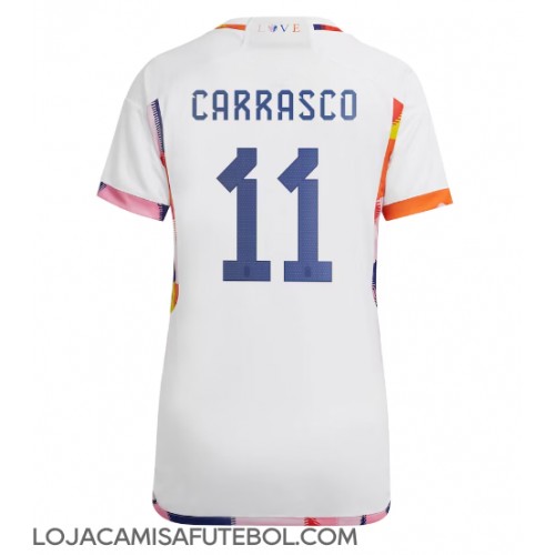 Camisa de Futebol Bélgica Yannick Carrasco #11 Equipamento Secundário Mulheres Mundo 2022 Manga Curta
